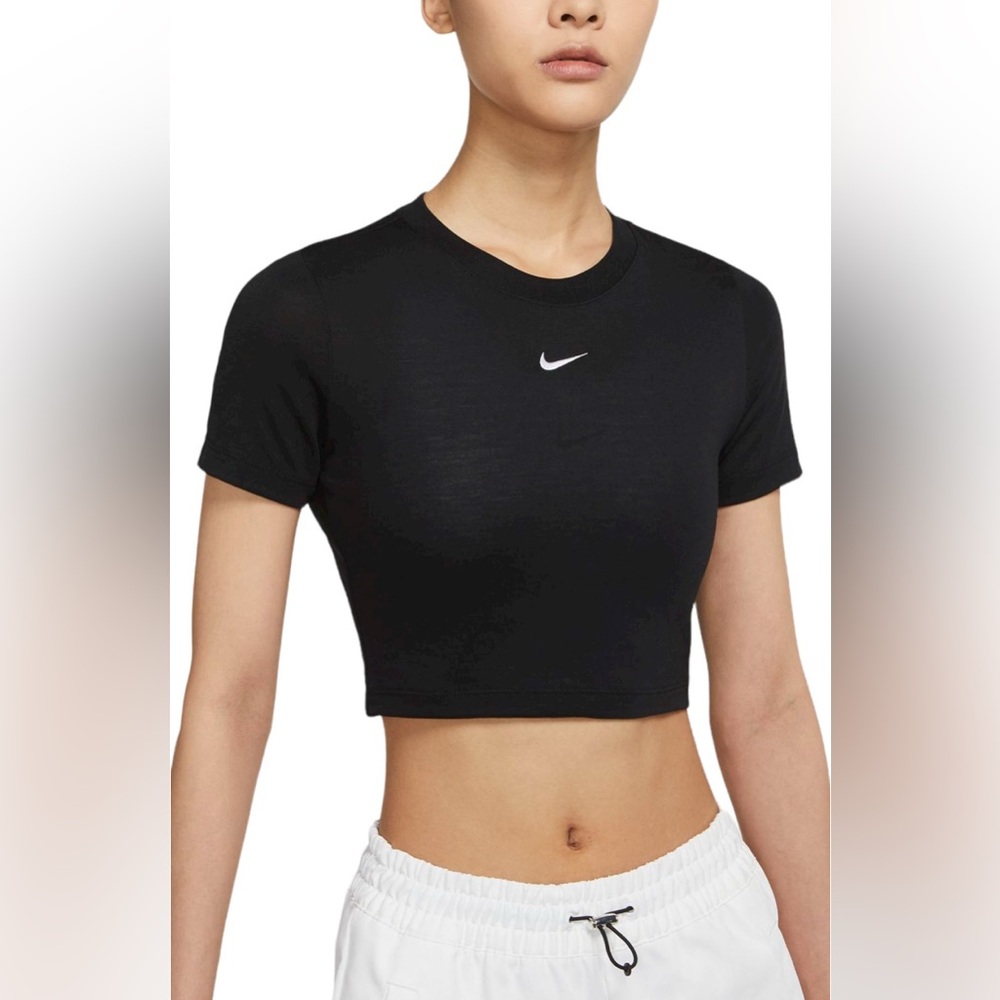NEW Nike Womens XL Sportwear Essential Crop Top - Black (DD1328-010)